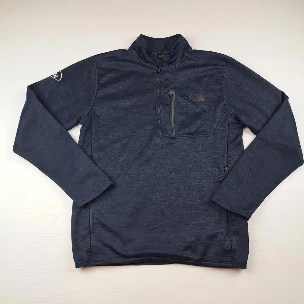 The North Face Sweater Mens Small Blue 1/4 Zip Fleece Pullover Hiking Top